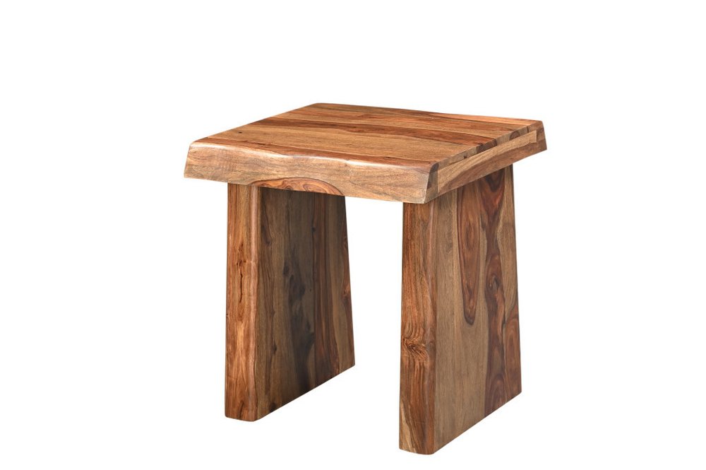 23" Brown Solid Wood Square Live Edge End Table