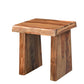 23" Brown Solid Wood Square Live Edge End Table