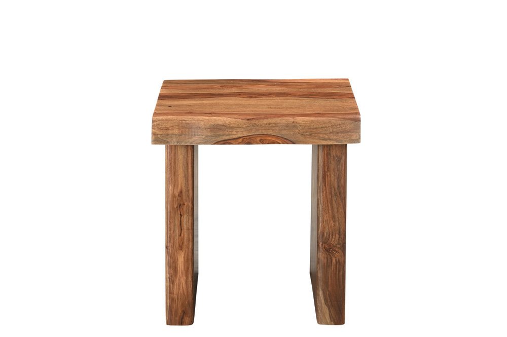23" Brown Solid Wood Square Live Edge End Table