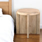 24" Natural Solid Wood Round Cross Leg End Table
