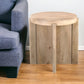 24" Natural Solid Wood Round Cross Leg End Table
