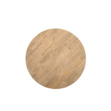 24" Natural Solid Wood Round Cross Leg End Table