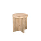 24" Natural Solid Wood Round Cross Leg End Table