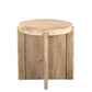 24" Natural Solid Wood Round Cross Leg End Table