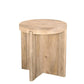 24" Natural Solid Wood Round Cross Leg End Table