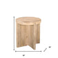 24" Natural Solid Wood Round Cross Leg End Table