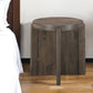 24" Brown Solid Wood Round Cross Leg End Table