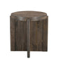 24" Brown Solid Wood Round Cross Leg End Table