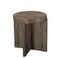 24" Brown Solid Wood Round Cross Leg End Table