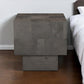 22" Gray Distressed Solid Wood Square Block End Table