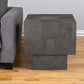22" Gray Distressed Solid Wood Square Block End Table