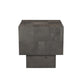 22" Gray Distressed Solid Wood Square Block End Table