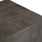 22" Gray Distressed Solid Wood Square Block End Table