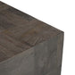 22" Gray Distressed Solid Wood Square Block End Table