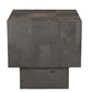 22" Gray Distressed Solid Wood Square Block End Table