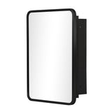 24" Black And Clear Wood Wall Mounted Single Door Medicine Cabinet