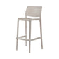Set of Two 30" Taupe Faux Rattan Outdoor Bar Height Chairs