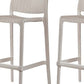 Set of Two 30" Taupe Faux Rattan Outdoor Bar Height Chairs