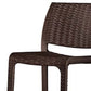 Set of Two 30" Brown Faux Rattan Low Back Outdoor Bar Height Chairs