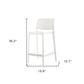 Set of Two 26" White Faux Rattan Low Back Outdoor Counter Height Bar Chairs