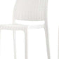 Set of Two 26" White Faux Rattan Low Back Outdoor Counter Height Bar Chairs