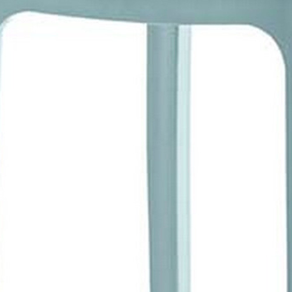 Set of Two 30" Baby Blue Heavy Duty Plastic Low Back Outdoor Bar Height Chairs