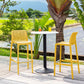 Set of Two 30" Yellow Heavy Duty Plastic Outdoor Bar Height Chairs