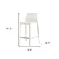 Set of Two 26" White Heavy Duty Plastic Low Back Outdoor Counter Height Bar Chairs