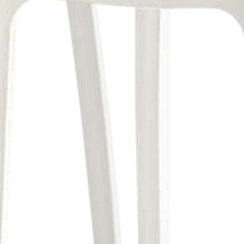 Set of Two 26" White Heavy Duty Plastic Low Back Outdoor Counter Height Bar Chairs