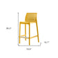 Set of Two 26" Yellow Heavy Duty Plastic Low Back Outdoor Counter Height Bar Chairs
