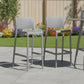 Set of Two 30" Gray Heavy Duty Plastic Low Back Outdoor Bar Height Chairs