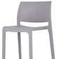Set of Two 30" Gray Heavy Duty Plastic Low Back Outdoor Bar Height Chairs