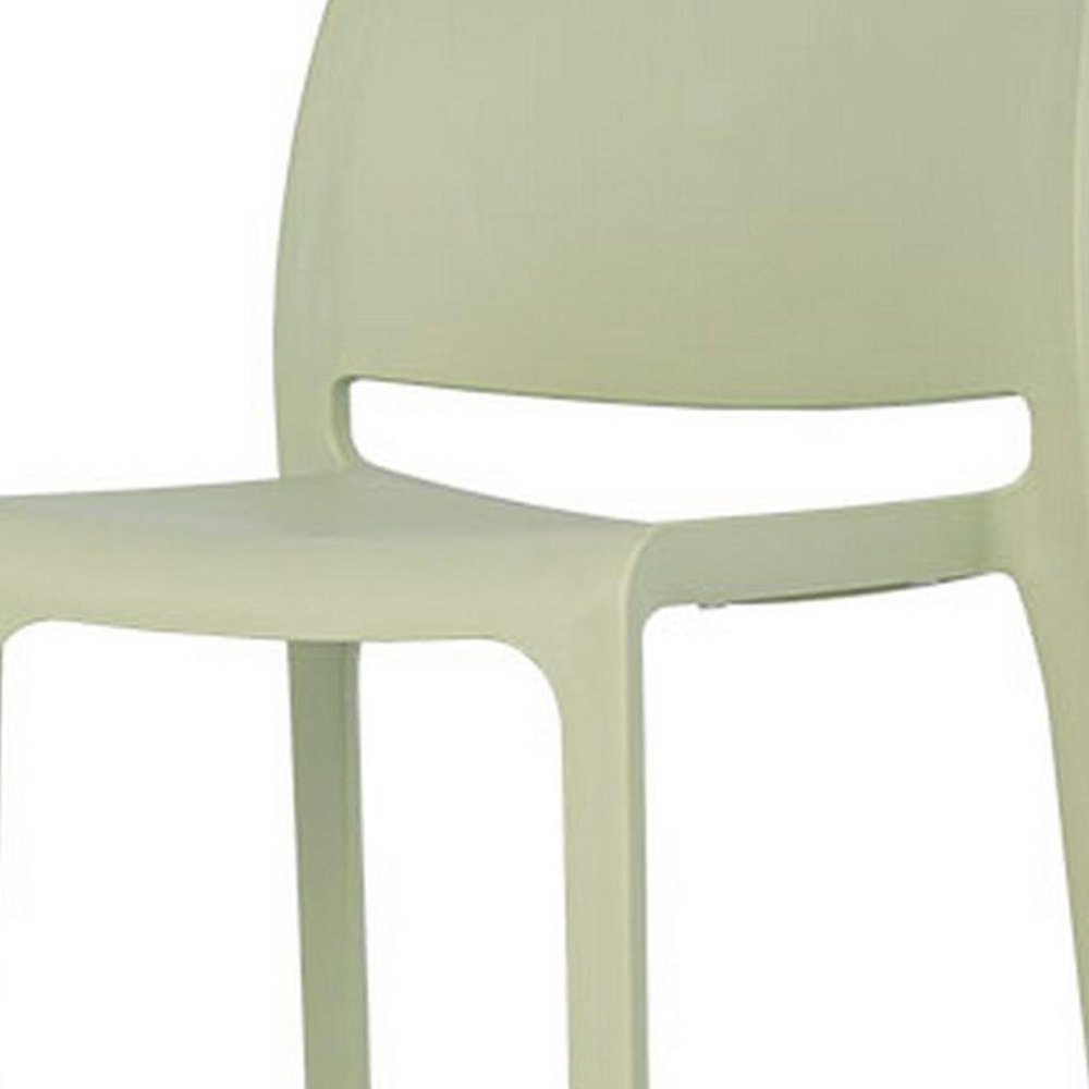 Set of Two 30" Green Heavy Duty Plastic Low Back Outdoor Bar Height Chairs