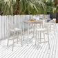Set of Two 30" White Heavy Duty Plastic Low Back Outdoor Bar Height Chairs