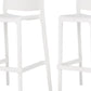 Set of Two 30" White Heavy Duty Plastic Low Back Outdoor Bar Height Chairs