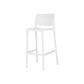 Set of Two 30" White Heavy Duty Plastic Low Back Outdoor Bar Height Chairs