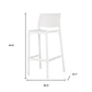 Set of Two 30" White Heavy Duty Plastic Low Back Outdoor Bar Height Chairs
