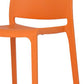 Set of Two 30" Orange Heavy Duty Plastic Low Back Outdoor Bar Height Chairs