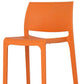 Set of Two 30" Orange Heavy Duty Plastic Low Back Outdoor Bar Height Chairs