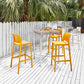 Set of Two 30" Yellow Heavy Duty Plastic Low Back Outdoor Bar Height Chairs