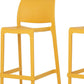 Set of Two 30" Yellow Heavy Duty Plastic Low Back Outdoor Bar Height Chairs