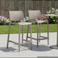Set of Two 26" Taupe Heavy Duty Plastic Low Back Outdoor Counter Height Bar Chairs