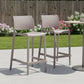 Set of Two 26" Taupe Heavy Duty Plastic Low Back Outdoor Counter Height Bar Chairs