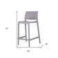 Set of Two 26" Gray Heavy Duty Plastic Low Back Outdoor Counter Height Bar Chairs