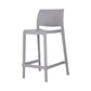 Set of Two 26" Gray Heavy Duty Plastic Low Back Outdoor Counter Height Bar Chairs