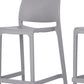 Set of Two 26" Gray Heavy Duty Plastic Low Back Outdoor Counter Height Bar Chairs