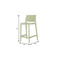 Set of Two 26" Green Heavy Duty Plastic Low Back Outdoor Counter Height Bar Chairs