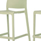 Set of Two 26" Green Heavy Duty Plastic Low Back Outdoor Counter Height Bar Chairs