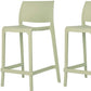 Set of Two 26" Green Heavy Duty Plastic Low Back Outdoor Counter Height Bar Chairs