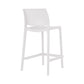 Set of Two 26" White Heavy Duty Plastic Low Back Outdoor Counter Height Bar Chairs